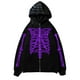 thumbnail image 1 of MHFRRA Sudadera con Capucha y Diseño Punk Oscuro para Hombre, Chaqueta con Capucha de Manga Larga y Esqueleto para Uso Informal Púrpura, 1 of 2