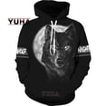 thumbnail image 3 of Sudadera unisex con estampado 3D de lobo, sudadera con estampado de animales, ropa de calle para hombre, 3 of 5