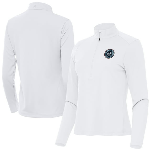 Women's-Antigua White New York City FC Tribute Half-Zip Pullover