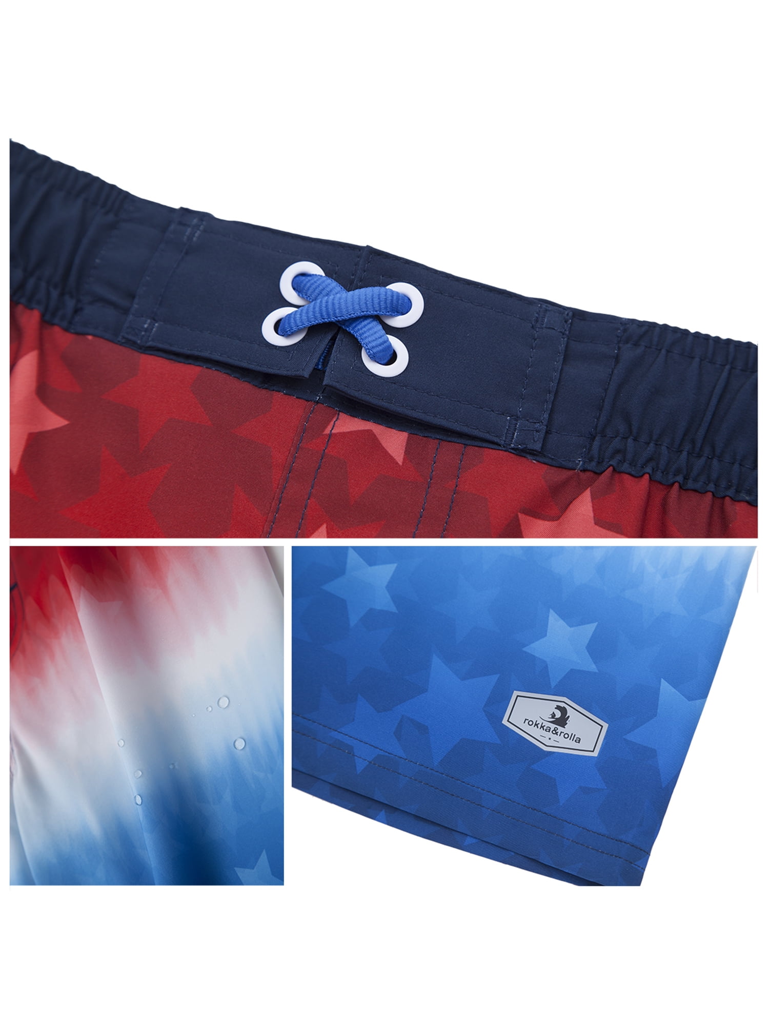 Rokka&Rolla Boys' Quick Dry Board Shorts Mesh Lined Swim Trunks, UPF 50+, Sizes 4-18