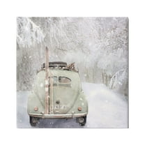 Stupell Industries Vintage Buggy in Snow Transportation Painting Gallery Wrapped Canvas Print Wall Art, 36 x 36
