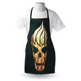 thumbnail image 3 of Modern Apron Gothic Skull with Fractal Effects in Fire Evil Halloween Concept, Unisex Kitchen Bib Apron with Adjustable Neck for Cooking Baking Gardening, Yellow Pale Caramel Dark Grey, by Ambesonne, 3 of 3