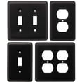 thumbnail image 3 of Franklin Brass Stamped Round (1-Pack) Decorative Light Switch Cover Matte Black 2-Gang Wall Plate Double Toggle Electrical Outlet Guards W10246-FB-C, 3 of 8