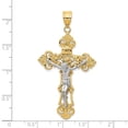 thumbnail image 3 of Diamond2Deal 14K Yellow Gold Cara Vaca Crucifix Cross Pendant for Women (L-26 mm,W-13 mm), 3 of 6