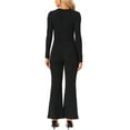 thumbnail image 3 of Mono elegante de INSPIRE CHIC para mujer con escote cuadrado, cintura alta y pantalones anchos de pierna larga, 3 of 6
