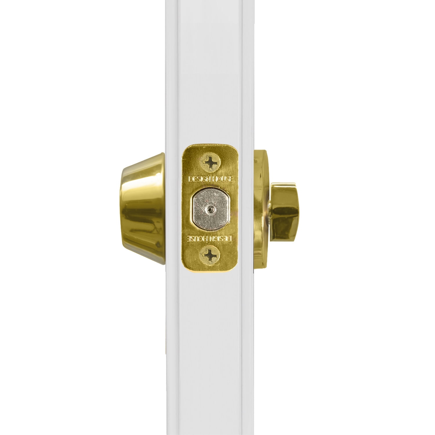 Design House Pro Deadbolt 2-Way Single Cylinder Deadbolt with Latch, Polished Brass