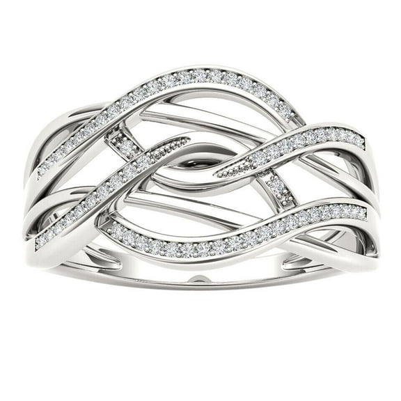Multiple Infinity Criss Cross Diamond Engagement Ring 1.5 Ct Diamond 14K White Gold Over