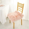 thumbnail image 3 of BalsaCircle 20" x 20" Dusty Rose Faux Fur Throw Sheepskin Rug Chair Cushion, 3 of 6