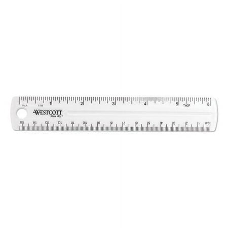 Transparent Shatter-Resistant Plastic Ruler, Standard/metric, 6" Long, Clear | Bundle of 10 Each