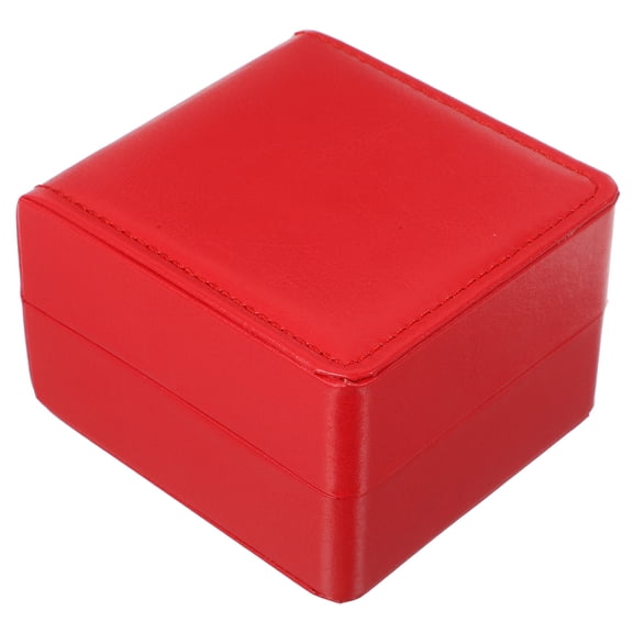 Milisten 1Pc Single Watch Box Red PU Durable Storage Case for Men and Jewelry Display