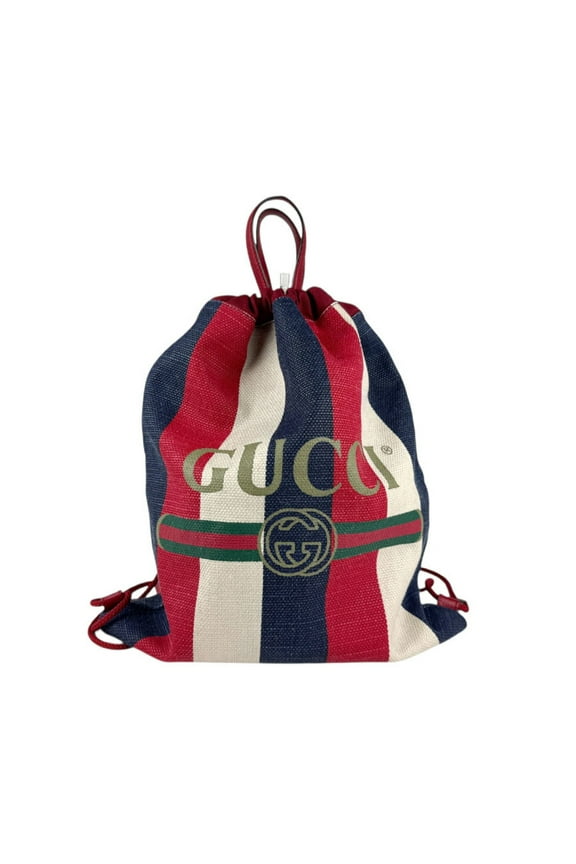 Pre-Owned GUCCI Backpack Red x White Blue Women's 473872 z4977 (Good)