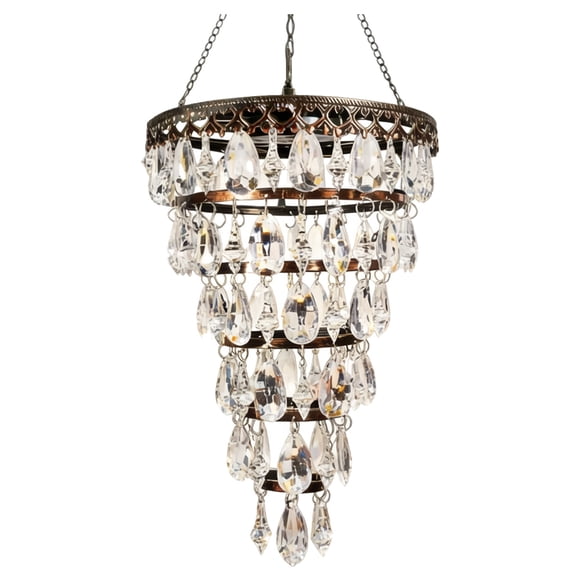SIfdSeng My Items Garden Chandelier Outdoor Solar Hanging Tiered Pendant with Chain Ip44 Led Decorative Solar Powered Topiary Light for Patio Garden Gazebo Porch