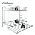 thumbnail image 6 of ENYOPRO Bunk Bed with Roll Out Trundle Bed Frame, Metal Bunk Bed Can Be Divided Into Two Twin Beds, Trundle Twin Bunk Bed with Ladders and Guardrails for Guest Room, Space Saving Bedroom Furniture, 6 of 10
