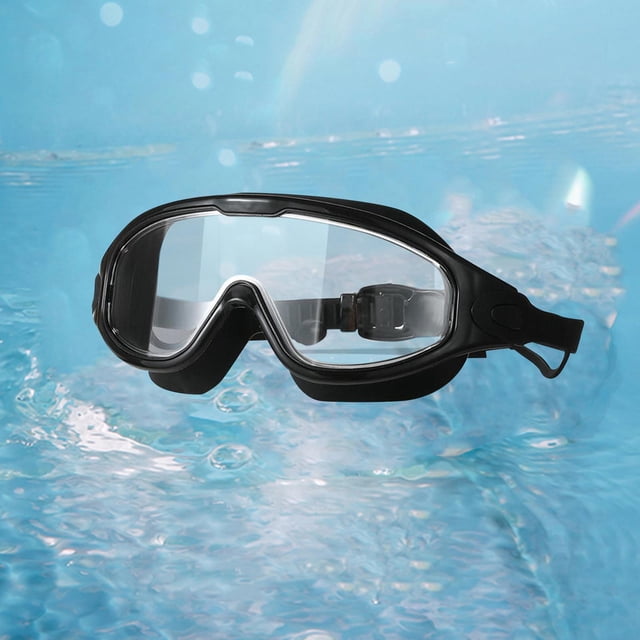 Gafas de natación para hombre, gafas de visión clara, modernas, duraderas, con visión amplia, gafas de natación ligeras, gafas de agua antivaho para d Negro