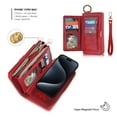thumbnail image 2 of Dteck for iPhone 16 Pro Max Case Wallet with 14-Card Holder Soft PU Leather Handbag Purse with Metal Clip, Zipper Pocket Wallet with Detachable Phone Case for iPhone 16 Pro Max,Red, 2 of 7