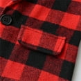 thumbnail image 5 of Chaquetas de traje de lentejuelas Ropa para niño pequeño, 3 uds., ropa para bebé, camisa a cuadros para bebé, pantalones con tirantes, conjunto de abrigo,blazer moda（Rojo， 3-6 mes), 5 of 5