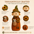 thumbnail image 6 of Fall Scarecrow Tabletop Decoration, Rustic Harvest Figurine for Mantel, Entryway Table, Sideboard, Console, Shelf, Thanksgiving Display, Farmhouse Home Decor, and Autumn Party Accent, B, 6 of 6