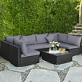 thumbnail image 1 of Costway 7 PCS Patio Rattan Sofa Set Sectional Conversation Furniture Set Garden Outdoor Gray, 1 of 10