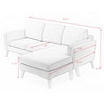 thumbnail image 4 of Aukfa 85" Sectional Couch Reversible L shape Sofa for Living Room, Solid Wood Legs, Linen, Gray, 4 of 14