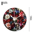 thumbnail image 2 of 14 Inch Wall Clock Battery Operated Silent Clock Decorative for Office, Kitchen, Outdoor, Living Room，Spring Wild Flowers Red Poppy and Flowers Elegant, 2 of 4