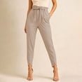 thumbnail image 2 of BODOAO Womens Stretchy Dress Pants 2026 Trendy High Waisted Pleated Straight Leg Business Work Casual Trousers Office Slacks for Daily Wear Travel and Professional Looks Khaki S, 2 of 4
