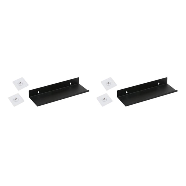 Eigraketly Damage-Free Floating Wall ount Shelf for Home Office Speaker Organizer Negro METRO 2Conjunto