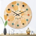 thumbnail image 2 of Designart 'Circular Abstract Retro Pattern Geometric IX' Mid-Century Modern Wood Wall Clock, 2 of 5