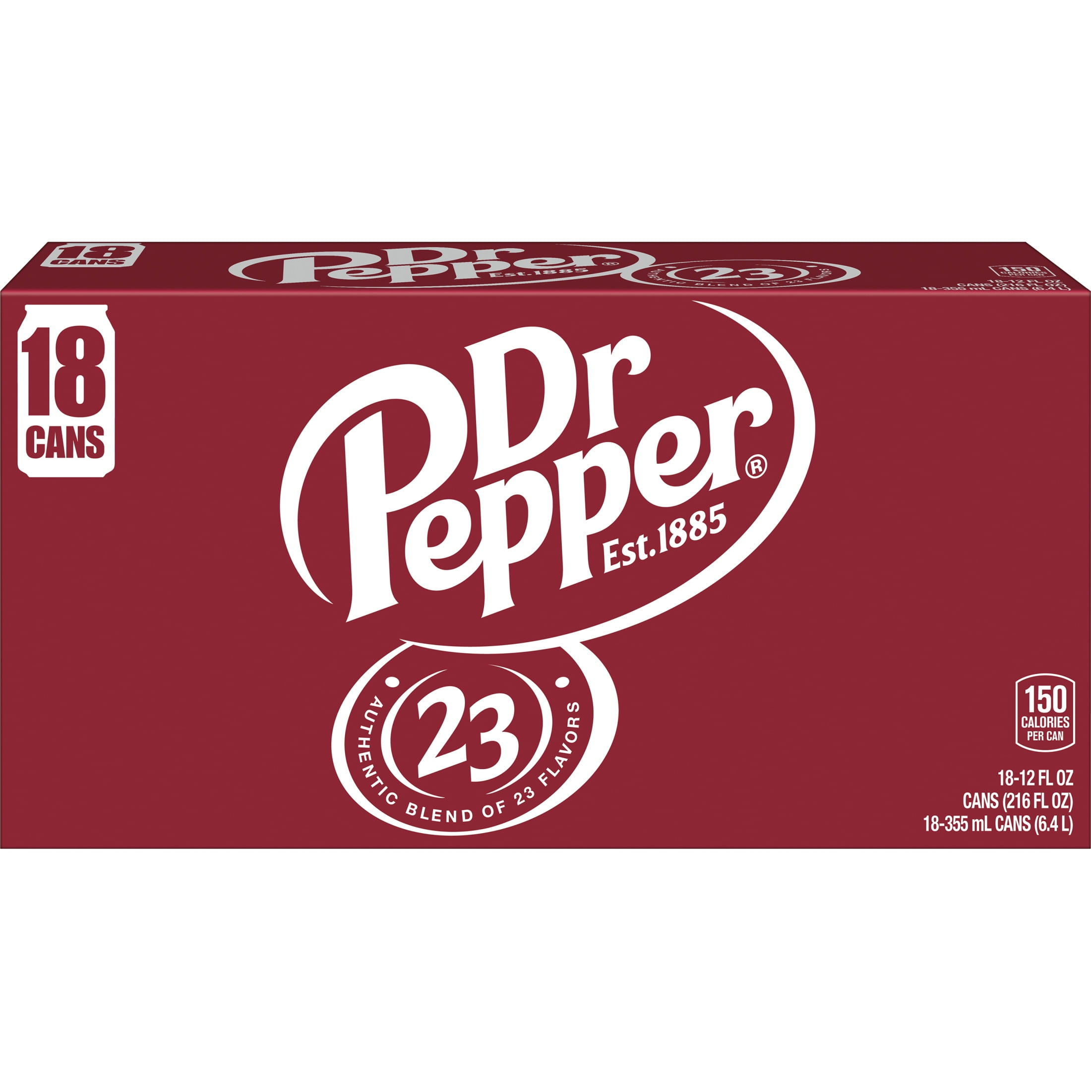 Dr Pepper Soda Pop, 12 fl oz cans, 18 pack