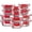 RED, variant on 12 Pack Glass Storage Containers Transparent Stackable Design Meal Prep For Food Home Kitchen & Pantry Organization Microwave/freezer/dishwasher Safe