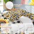 thumbnail image 2 of Cal King 4 Piece Bedding Set Summer Sunflower Bee Spring Floral Watercolor Soft Breathable Duvet Cover and Pillowcase,Black Buffalo Check Duvet Cover Set Bed Sheets for Bedroom Dormitory Guest Room, 2 of 9