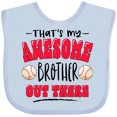thumbnail image 3 of Inktastic That's My Awesome Brother Out There with Baseballs Boys or Girls Baby Bib, 3 of 4