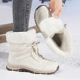 thumbnail image 6 of Women's Boots Thermal Footwear Insulated Mid Calf Warm Hiking Lined Boots for Outdoor Ladies, 6 of 9
