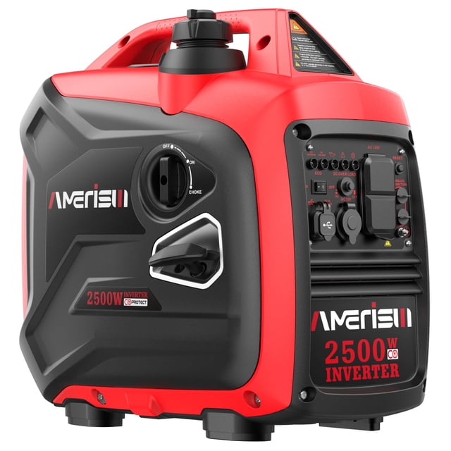 Generador inversor portátil AMERISUN 2500W Gas 39.7lb