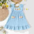 thumbnail image 2 of Girls' Dresses Toddler Kids Girls Summer Flowy Sleeveless Ruffle Dress with 3D Rose Embroidery Toddler Girl Dress Light Blue 4 Years-5 Years, 2 of 7