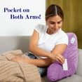 thumbnail image 4 of ComfortSpa Backrest Reading Pillow, Bed Rest Pillow with Arms for Sitting In Bed, Memory Foam Back Support Pillow, Lavender Purple, Washable Cover, 4 of 9