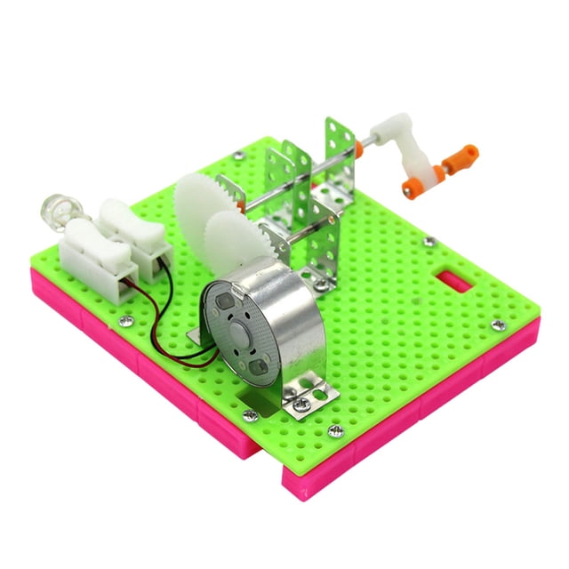 CIMAXIC 1 Set Diy Hand Generator Science Experiment Toy for Primary School Students,3.54"X2.95"X1.57"