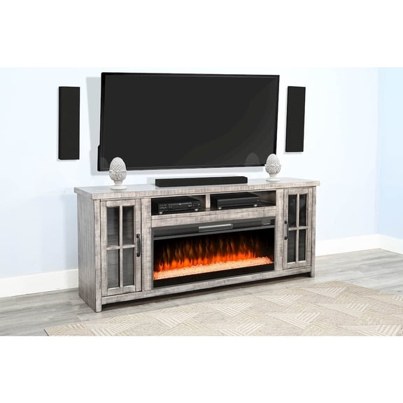 Sunny Designs 76" Media Console with Electric Fireplace