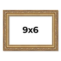 9x6 Frame Gold Solid Wood Picture Frame Width 1.25 Inches | Interior Frame Depth 0.375 Inches |