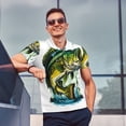 thumbnail image 4 of Yiaed Big bass fishPrint Men's Short Sleeve Polo Shirt,Golf Polo for Men Three-Button Golf Shirt Athletic Casual Collared T-Shirt- Medium, 4 of 7
