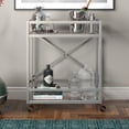 thumbnail image 4 of Evelyn&Zoe Wilson 30" Wide Rectangular Bar Cart, Satin Nickel, 4 of 7