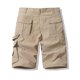 thumbnail image 5 of pstuiky Pantalones cortos de entrenamiento para hombre, Pantalones cargo para hombre, de color liso, a la moda, con bolsillos laterales, cintura abotonada y múltiples bolsillos., 5 of 7