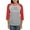 Heather/Red, variant on CafePress - Delta Sigma Phi Grayscale Stacked Logo Long Sleeve T Shirt - Womens Baseball Tee