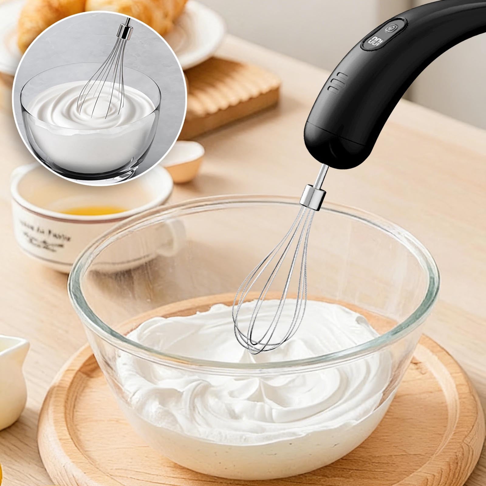Specollect 4 Pcs Wireless Hand Mixer, Rechargeable Portable Egg Beater for Baking, for Cake Cream Eggs Batter Kitchen Cooking