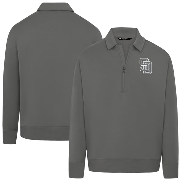 Women's Levelwear Stone San Diego Padres Canmore Chenille Logo Quarter-Zip Top