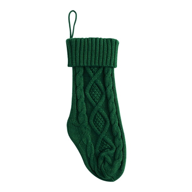 Matsuzay Calcetín de Navidad Calcetín de punto Bolsas de dulces de Santa Titular de regalo grande Decoración colgante de árbol de Navidad Kits de decoración para fiestas Verde Matsuzay HA000739-02