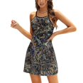 thumbnail image 1 of Ordered Chaos Machine Generated Abstract Art Midjourney Stable Sweetheart Knot Flared Dress Fashion Design Large Size Loose, 1 of 5