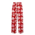 thumbnail image 5 of Fgvctg Mens Pajama Pants Valentine's Day Oversized Wide Leg Sleepwear Pajamas Pant Lover Love Heart Print High Waisted Pj Spring Drawstring Lounge Pants with Pockets Deep Red L, 5 of 5