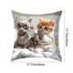 thumbnail image 3 of Funda de almohada con estampado de gatos jugando con el teléfono | Cojín decorativo multicolor de 45 x 45 cm para sofá cama y salón, 3 of 5