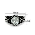 thumbnail image 2 of 2.28 Ct Cushion Cut Cz Stainless Steel Black Engagement Ring Women's Size 9, 2 of 5