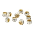 thumbnail image 4 of KLKCMS 10 Pcs Perles Intercalaires Européennes bracelet en Strass Bijoux Blanc, 4 of 9